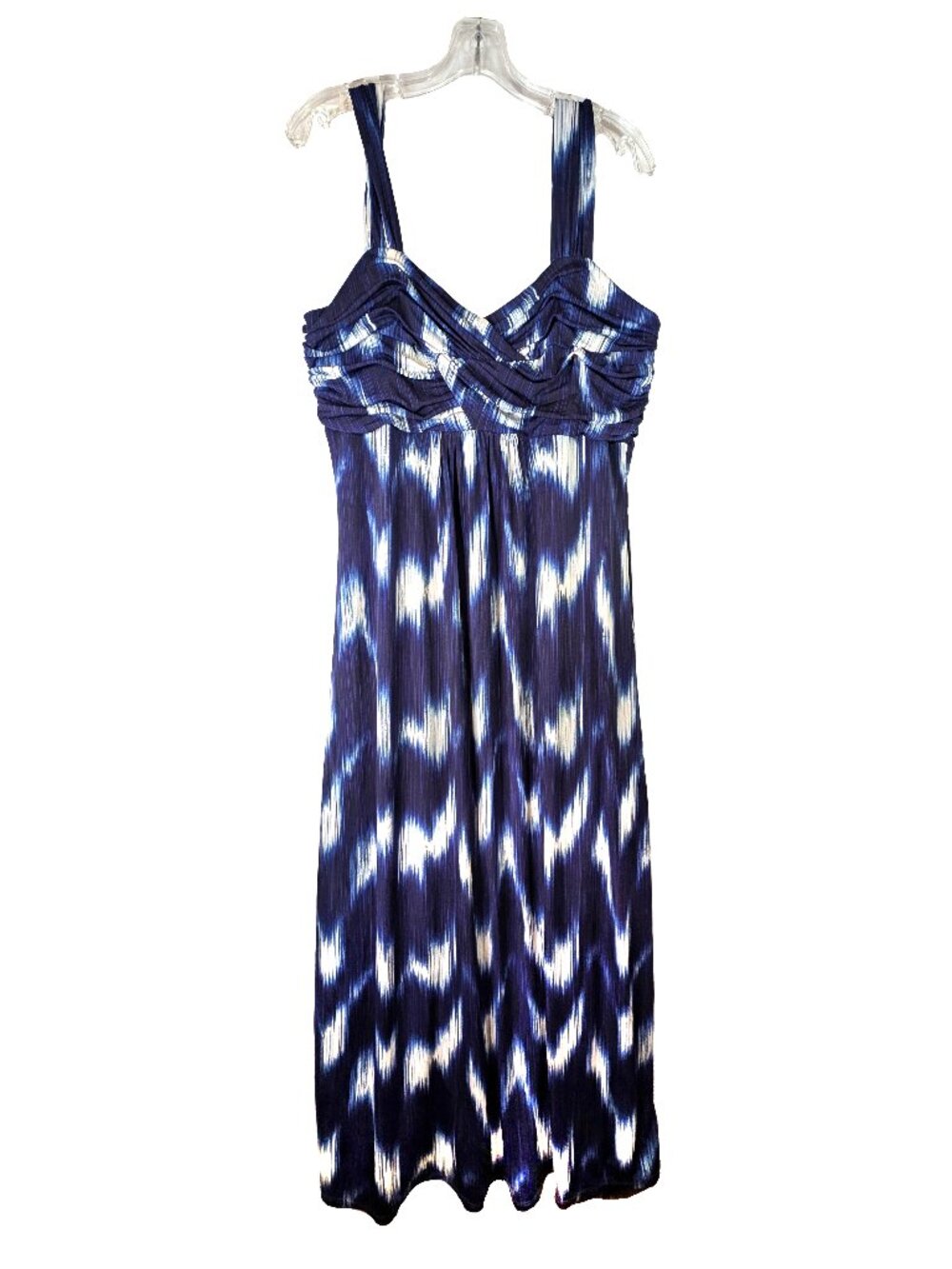 Planet Blue & White Rouched top dress Large